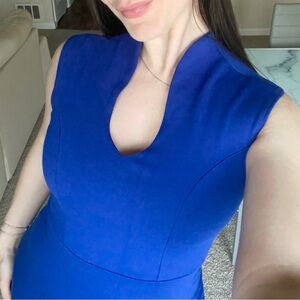 Elegant Blue Sleeveless Dress